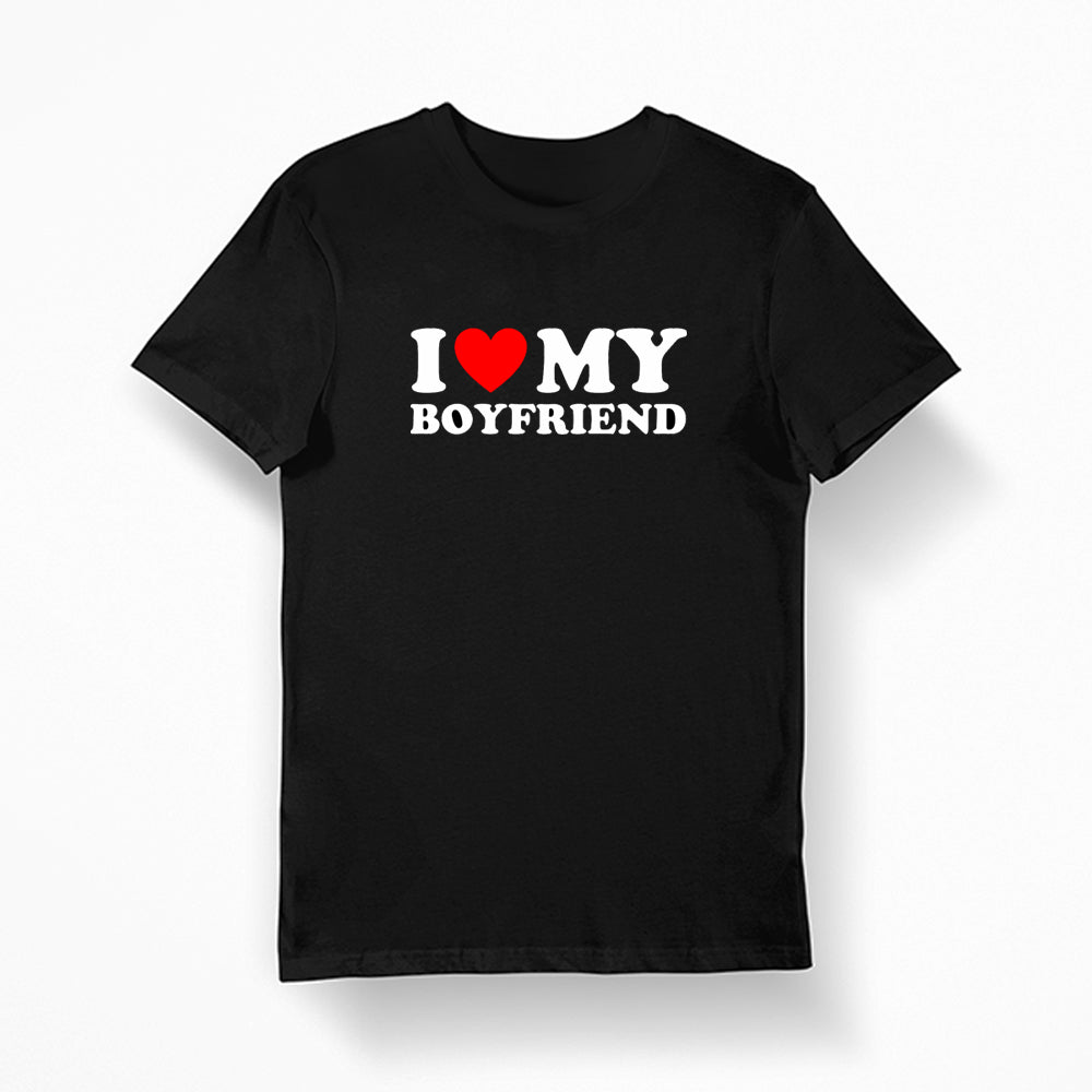 shirt with i heart my boyfriend text 