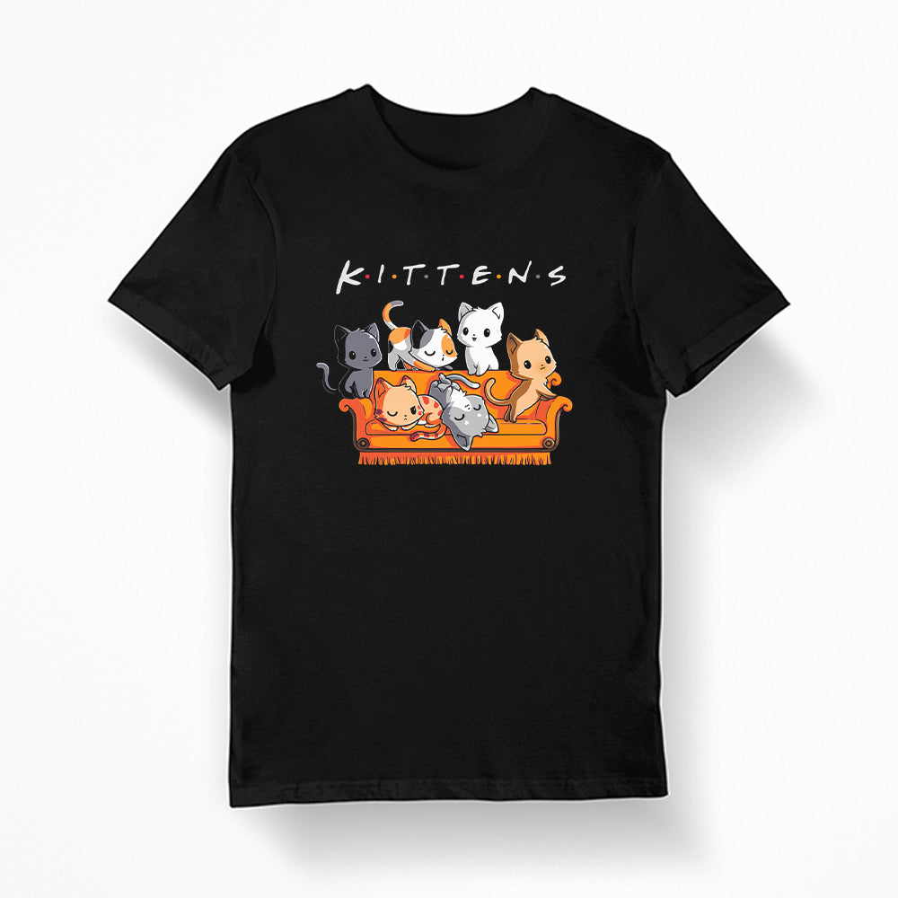 Funny t-shirt with cats designed to look like the friends tv show 